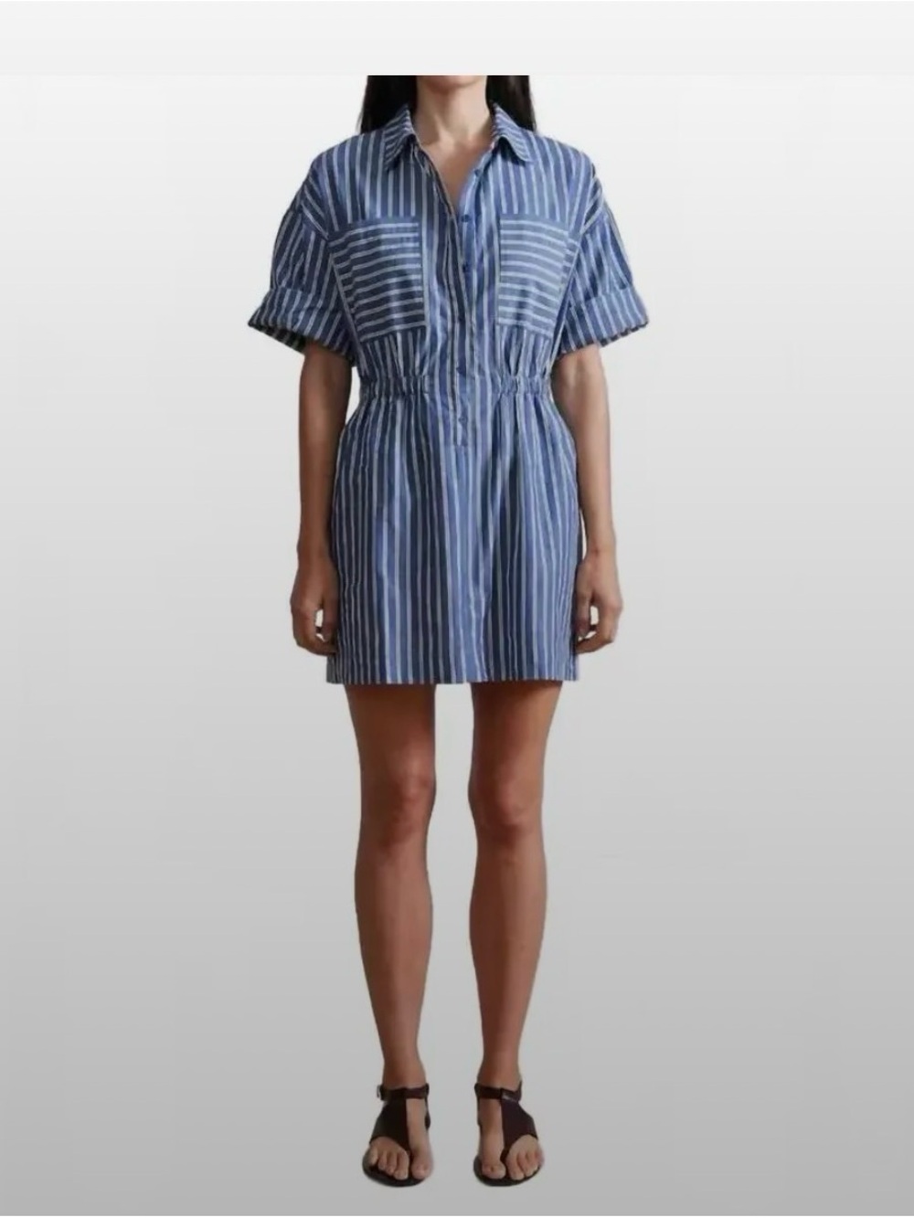 Apiece Apart Palmera Mini Dress - L / Indigo Stripe
